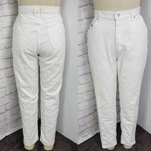 80s white denim Wash Jeans High Waist Mom Jean LEE Riders Waist 32